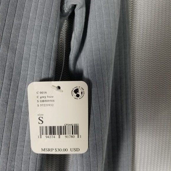 Free People The Rickie Top Long Sleeve Ribbed Shirt Grey Haze Small (4-6… - Picture 6 of 7